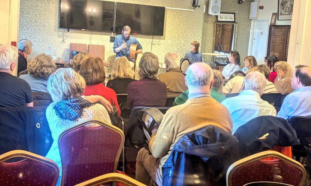 Very busy morning in our club yesterday with Rob O'Connor from Tempo Music School taking the ukulele group through mastering the bodhran! Pic #ekcphotos