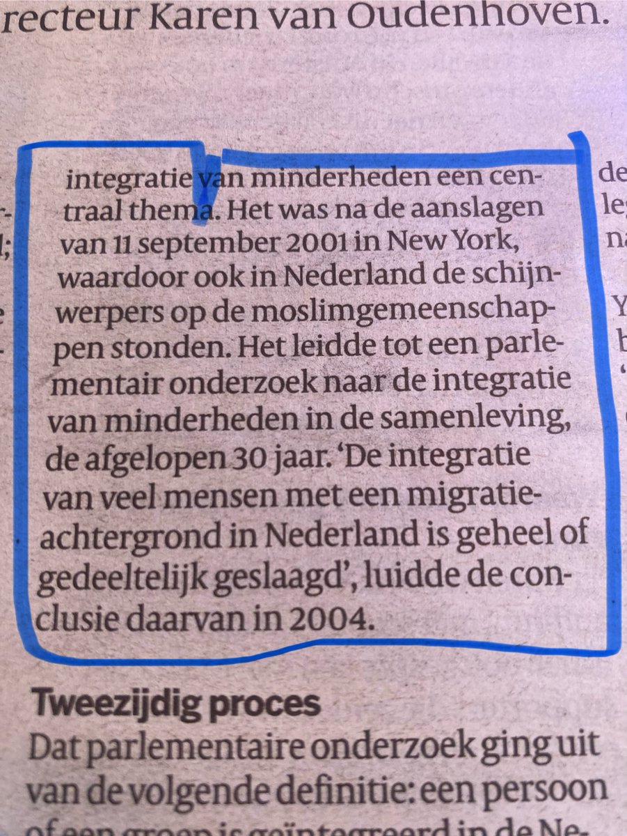 We moeten dit even ‘benoemen’. In de #volkskrant. Onderzoek van het Sociaal Cultureel Planbureau. Geen gevoel. Feiten. Stop de haat en leef met elkaar. #integratie