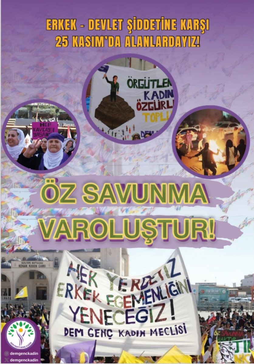 Devlet tarafından korunan, aklanan, azmettirilen erkek şiddetine karşı örgütlü öz savunmamızı kuşanacağız. Kadınlar olarak özgür bir yaşamdan daha azına tahammülümüz yok.
Jin Jiyan Azadî felsefemizin çizgisinde, yeni yaşamı kurmak için en ön saflardayız!

25 Kasım’da Rojin için,