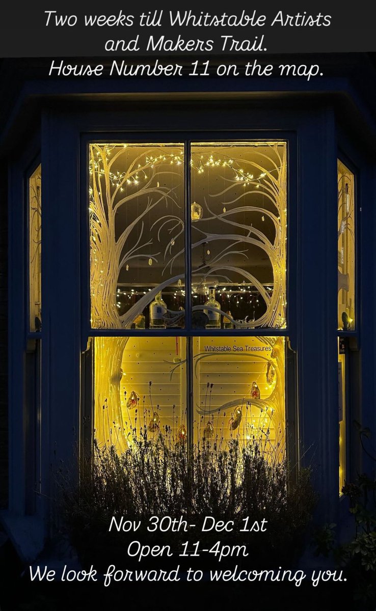 Already looking magical at House No 11 - the. Christmas Art Trail is Saturday 30th November and Sunday 1st December 
Pick up your free map/flyer around town #whitstable