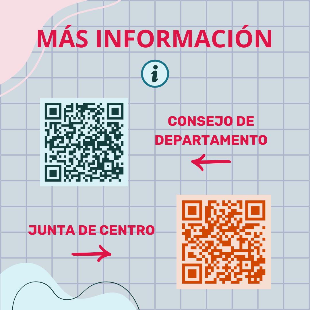 📣¡Únete a Junta de Centro y Consejos de Departamento! 🙌🏼
Pásate por Delegación entre el 18 y 20 de noviembre y rellena tu solicitud 📝