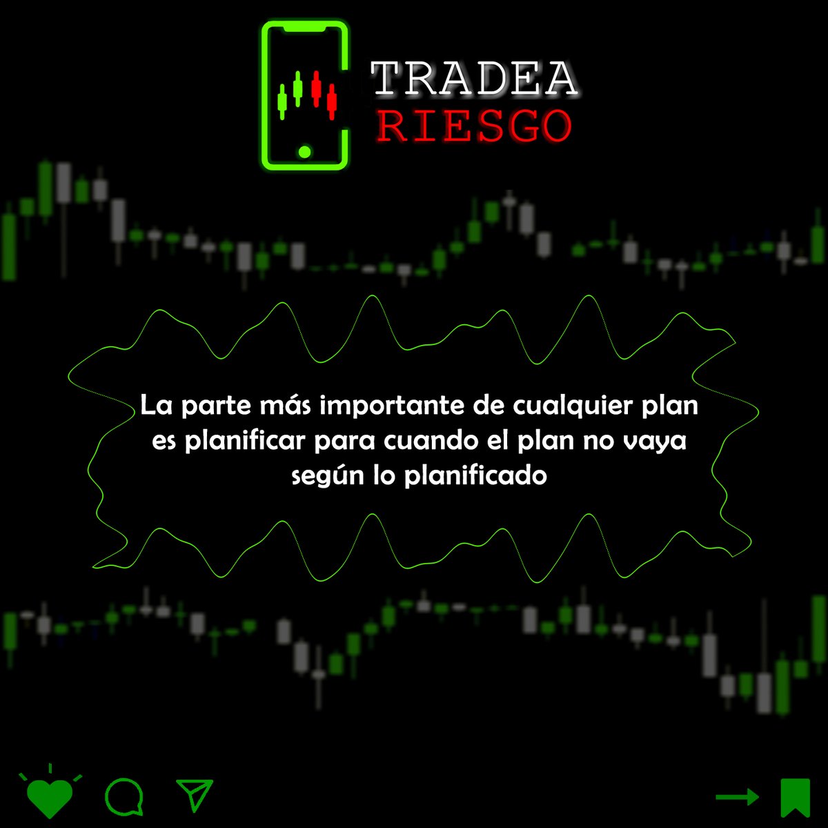 La parte más importante de cualquier plan es planificar para cuando el plan no vaya según lo planificado.

#progreso #rentabilidad #mentalidad #ganador #éxito #trading #trader #forex