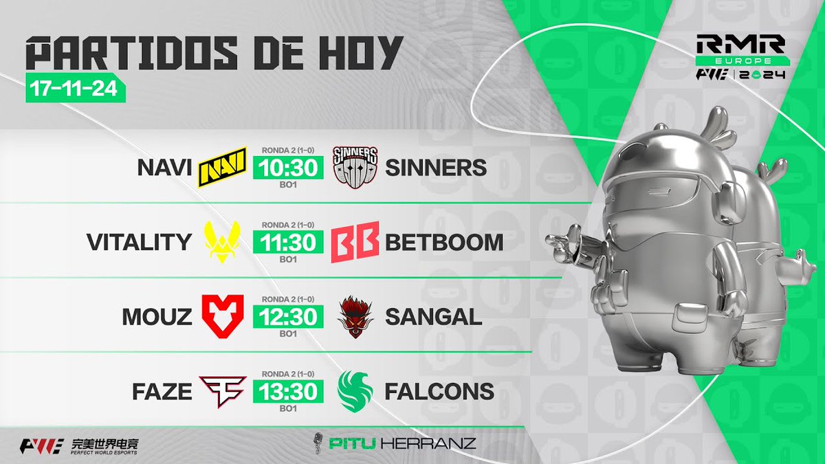 _Pitu_'s tweet image. 🔴 SEGUIMOS CON LA RONDA 2

El camino al #ShanghaiMajor2024🇨🇳 sigue.
¡Vamos con los favoritos con los partidos de ganadores! ¡Aún todo a Bo1!

⏰LA HORA DEL VERMUT (más o menos)
📺twitch.tv/PituHerranz