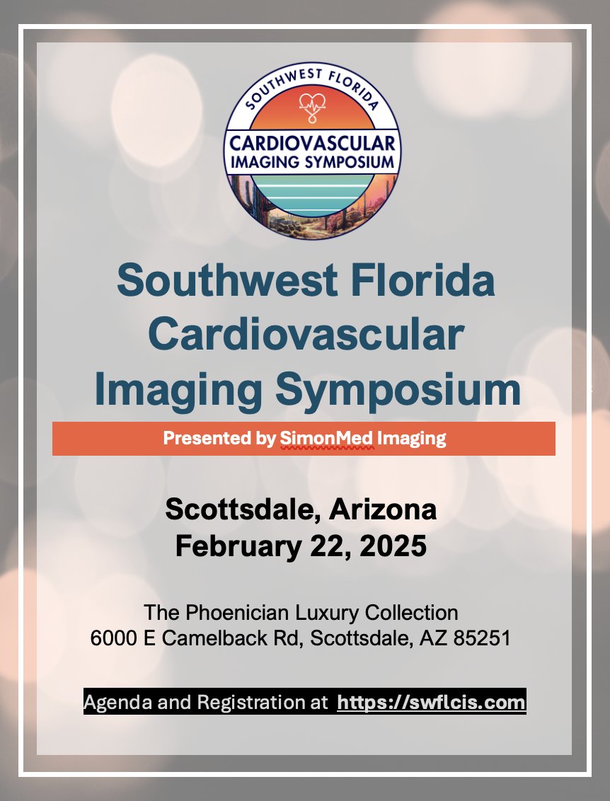 🚨 Save the Date!
Join us in Scottsdale, AZ for #SWFLCIS 2025, where innovation meets excellence in cardiac CT &amp; CV prevention! 🫀✨
February 22, 2025
swflcis.com

🎯 PCPs, Cardiologists, Radiologists – let’s advance cardiovascular care together! 💡💪
#YESCCT