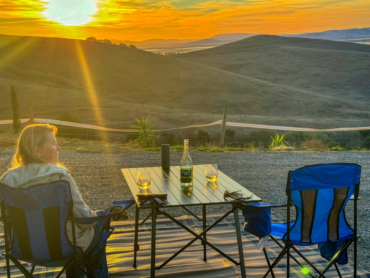 ampeloscellars's tweet photo. Harvest done so Rebecca and I went up to Napa to see our old friend  Nico Cueva who is doing magic at Haynes Vineyard.  Evenings at the awesome Harvest Host Dan-Dan ranch.  Spent a day in Santa Helena and cruising/tasting down Silverado Trail and had crab in Sausalito! https://t.co/lp3OJTz3Uz