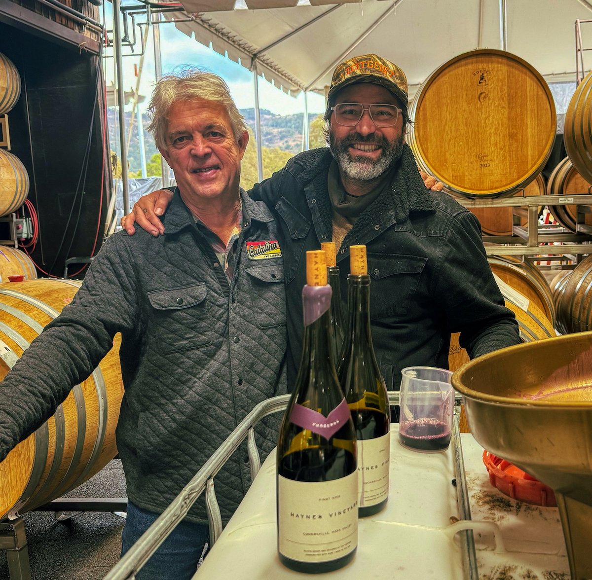 ampeloscellars's tweet photo. Harvest done so Rebecca and I went up to Napa to see our old friend  Nico Cueva who is doing magic at Haynes Vineyard.  Evenings at the awesome Harvest Host Dan-Dan ranch.  Spent a day in Santa Helena and cruising/tasting down Silverado Trail and had crab in Sausalito! https://t.co/lp3OJTz3Uz
