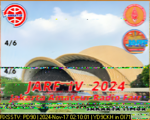 Jutahariadi's tweet photo. GOT 3 #SSTV from VR SSTV JARF IV 2024 via #IO86 LAPAN-A2, 2024-11-17 02:10 UTC.
Images transmitted by YB7VHP.
Goodluck for the #JARF 2024 event. @amsat_id https://t.co/ZDYhPNxl2R