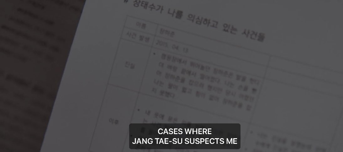 sohmarss's tweet photo. jaw was on the floor at this scene, but god the fact her analysis on her dad included a section dedicated to the (multiple) people he’s suspected her of killing…just insane 😭 #DoubtEp9 https://t.co/CP3AU46gMG