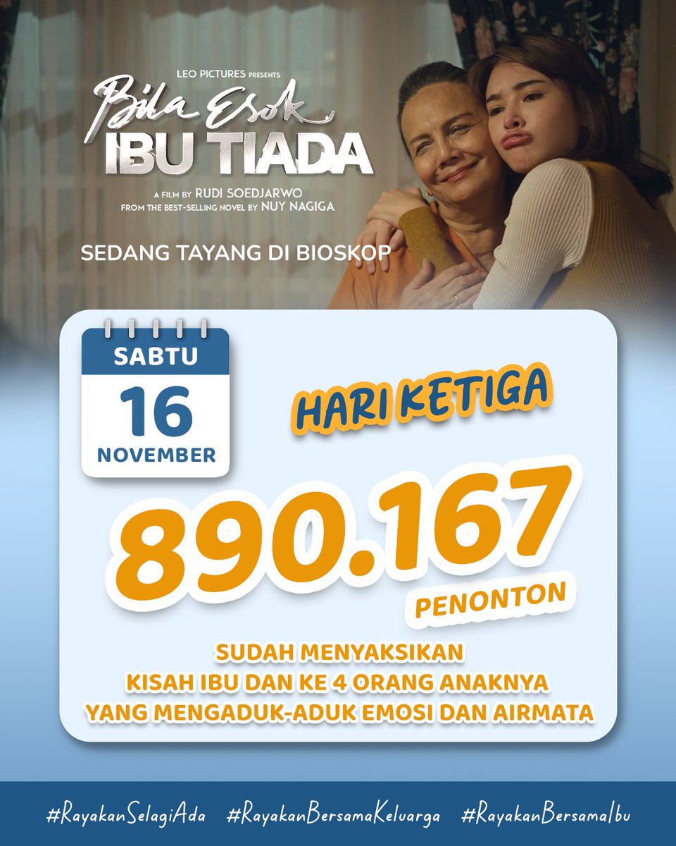 Terima kasih yang sudah nonton film Bila Esok Ibu Tiada.

Mantaaaaap nih <a href="/realfedinuril/">Fedi Nuril</a>