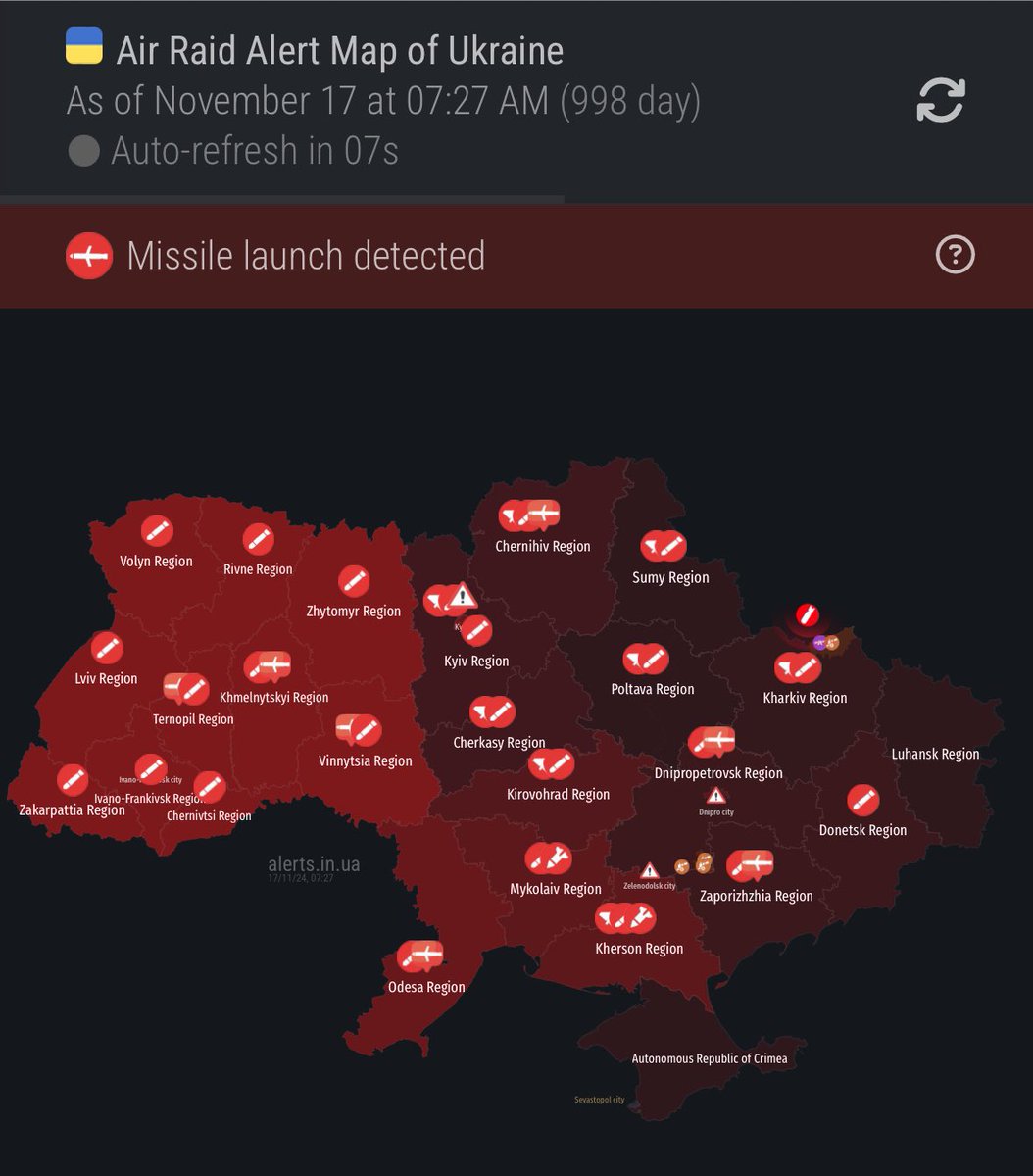 EuromaidanPR's tweet photo. russia just launched its largest missile attack on Ukraine since July—over 50 missiles so far. 
Energy system is under attack, explosions all over the country. Clearly, this is russia’s way of showing how committed they are to peace talks https://t.co/6NqshNh25S