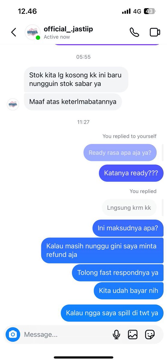 Popiside's tweet photo. ⚠️PENIPU JASTIP DUBAI COKLAT⚠️

Aku sama adekku kena tipu beli Dubai Coklat dari akun jastip tipu2an di Instagram. Beli 2 coklat bar 800RB awalnya ready stock bisa langsung kirim tiba2 out of stock dan admin nggak bisa dihubungi.

Akunnya @official_.jastiip di IG. HATI2 &amp; REPORT! https://t.co/4mpxFrGOn9
