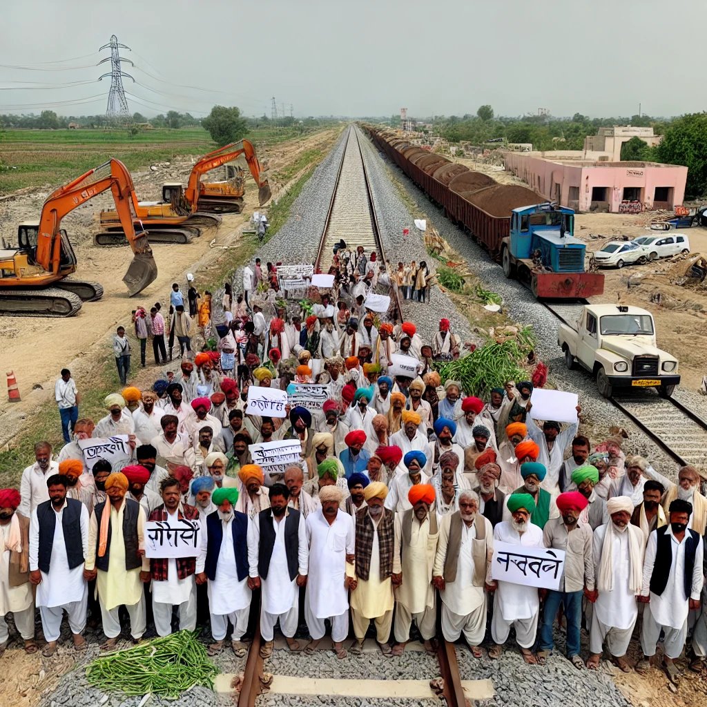 SPratapgar10754's tweet photo. #pratapgarh में रेलवे लाइन निर्माण के लिए किसानों की ज़मीन अधिग्रहण की गई, लेकिन मुआवजा अब तक नहीं मिला। इस पर किसानों ने विरोध-प्रदर्शन किया और प्रशासन से जल्द मुआवजा देने की मांग की है।

#Pratapgarh #FarmerProtest #LandAcquisition #Mouavza

@RailMinIndia https://t.co/dGb5Tvv5lQ