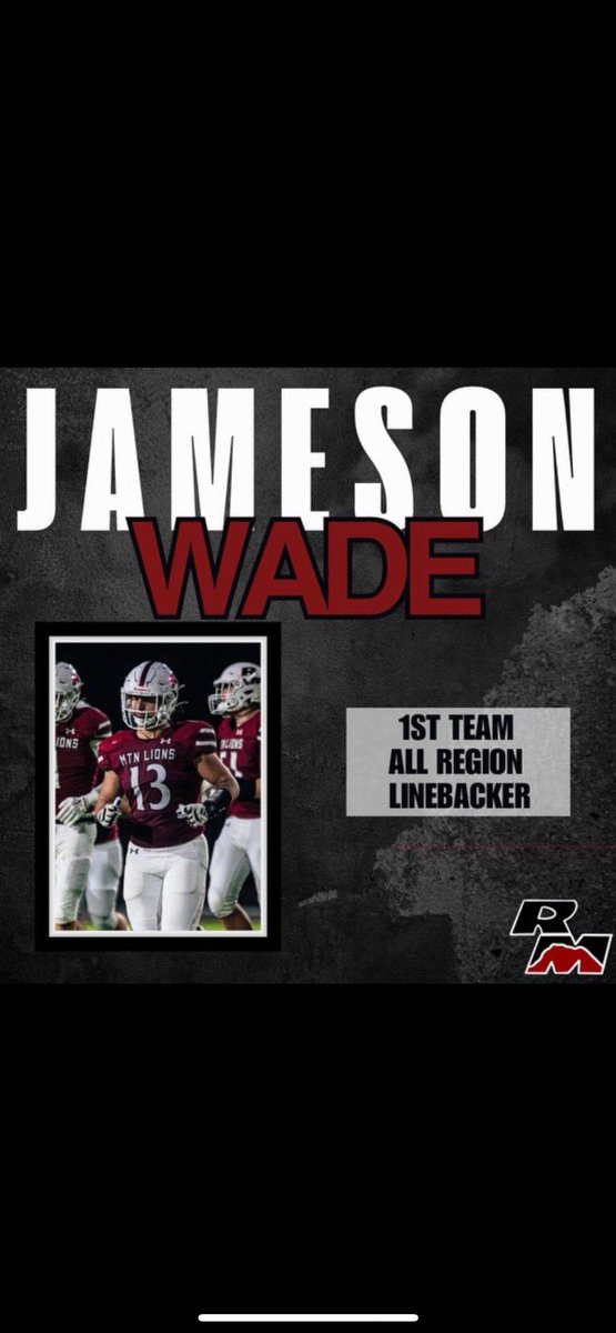 Jameson Wade “the blade” (@jamesonwade13) on Twitter photo Grateful to be first team all region!! 2x… Ready to get back to work! <a href="/CoachEndersRMHS/">Kyle Enders</a> <a href="/RedMtnFootball/">Red Mtn Football</a> <a href="/coachirishodea/">Danny O'Dea</a> <a href="/CoachKelley52/">Dantrell Kelley</a> Grateful to be first team all region!! 2x… Ready to get back to work! <a href="/CoachEndersRMHS/">Kyle Enders</a> <a href="/RedMtnFootball/">Red Mtn Football</a> <a href="/coachirishodea/">Danny O'Dea</a> <a href="/CoachKelley52/">Dantrell Kelley</a>