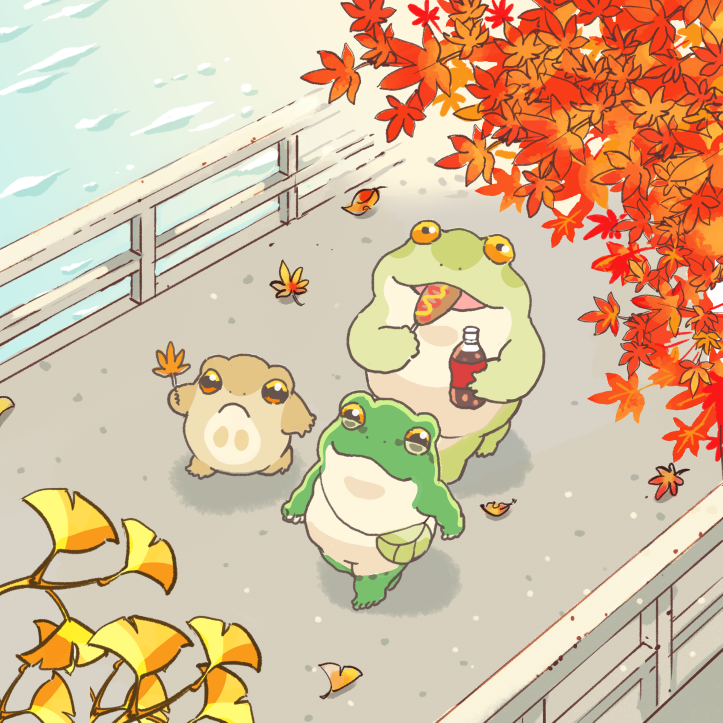 taro_sticker's tweet photo. 🐸🍂 https://t.co/j9spmyX47j