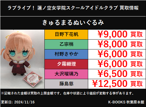 ラブライブ 虹ヶ咲学園 きゅるまる マスコット ぬいぐるみ 三船
