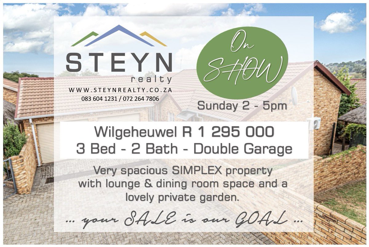 marnusuragent's tweet photo. On show today #wilgeheuwel #honeydewmanor 

Need to sell? Give us a call … 

https://t.co/M4t9VgGqRp https://t.co/kYoSFu0OIo