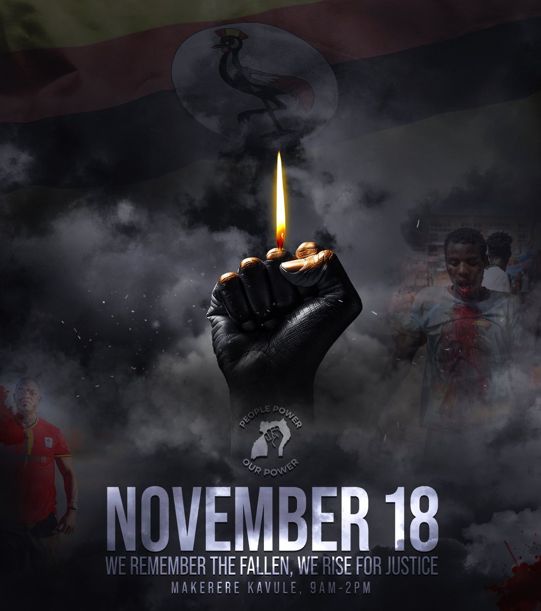 HEBobiwine's tweet image. Tomorrow morning, we converge at Makerere-Kavule to pray for, and remember our fellow citizens who lost lives between 18th and 19th November, 2020. In those two dark days, the Museveni regime shot and killed over 150 Ugandans in cold blood. Four years later, there has been no…