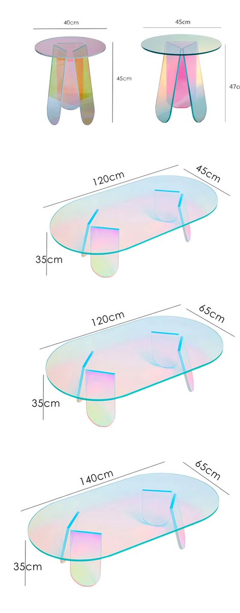 Rainbow colored acrylic table can be used in many scenarios such as home, events, hotel, and restaurant, etc.
acrylickdsc.com
wa.me: 8618204038313

#acrylictable #acrylicfurniture #rainbowcoloredacrylic #coffeecaketable #interiordecoration #acrylickdsx