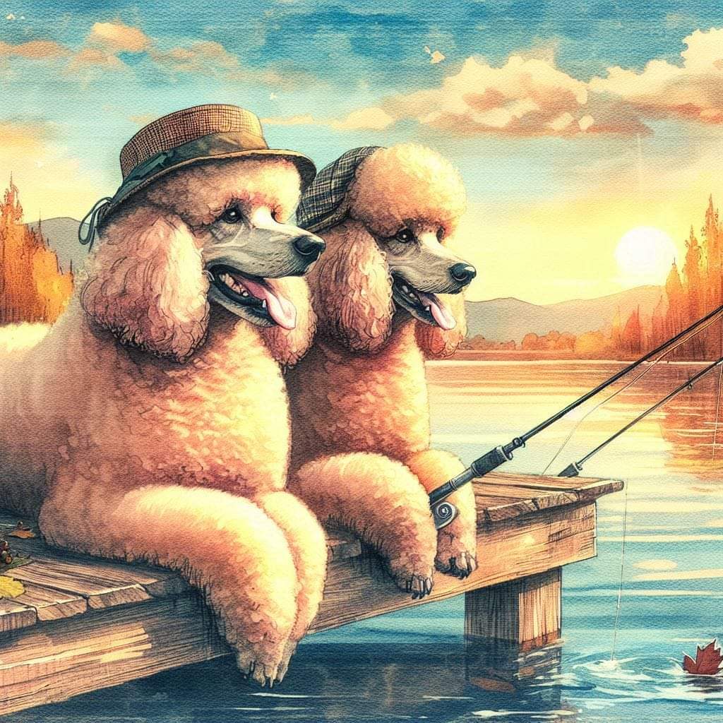 Poodles love fishing. 😁 #Sunday