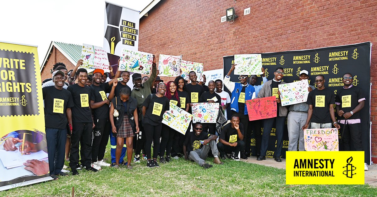 amnesty_zim's tweet photo. #InCaseYouMissedIt 

Yesterday, Amnesty International Zimbabwe  officially launched the 2024 #Write4Rights Campaign at Bindura University of Science Education.

Students took action through writing letters and signing online petitions.

#Write4Rights is Amnesty International’s largest annual letter-writing campaign.

Each year, Amnesty International uses the power of words to help free people who are unjustly imprisoned by inviting millions of people to write letters demanding action.

For over 20 years, Amnesty International’s annual Write for Rights campaign has transformed the lives of people whose rights have been wronged. 

Using the power of their words, Write for Rights supporters have united behind a common purpose: together, we can change lives for the better.

By writing a letter, sending a tweet, or signing a petition you can change a life.

Write a letter. Change a life.

Get involved!

Take action today: https://t.co/GQUP5LUy7p

#W4R24 #Write4Rights✍️
