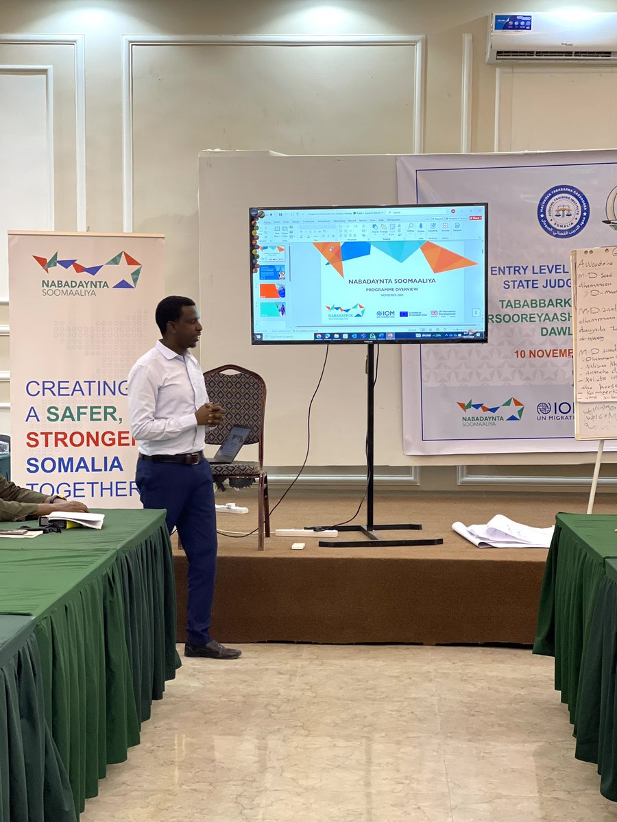 qadarhk's tweet photo. Day 7 of training @Nabadaynta is supporting the induction training for new judges and prosecutors in Jubaland. Area coordinator has Joined us today’s session with Nabadaynta insights.
@SomaliaJti 
@iom_somalia @UKinSomalia @EU_in_Somalia https://t.co/hmu6EqF6Vw