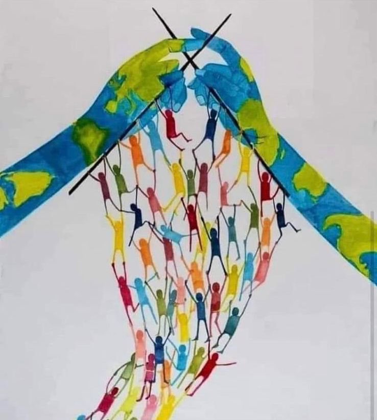 “Bizi bağlayan ve birleştiren topraklar. İnsanlar birbirine örülmüştür. Biri vazgeçerse, diğerleri düşer.  Hepimiz gezegenimize ve birbirimize bağlıyız ama bunun farkında değiliz.  Birlikte örülmüşüz. Başkaları benim yanımda kendi hikayemi örüyor, ben de onlarınkini örüyorum."