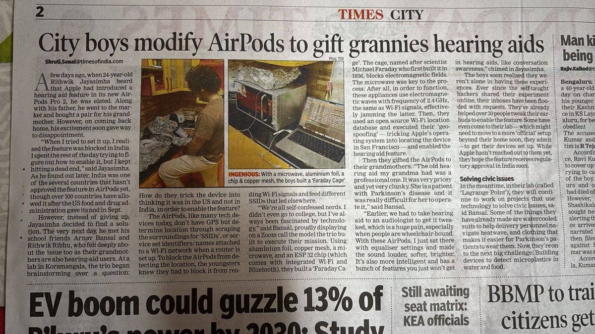 we also got covered in the Times of India today, on page 2!