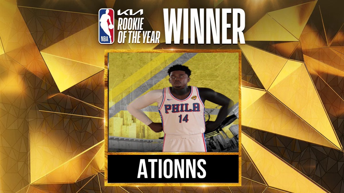 Your Rookie Of The Year Goes To Ationns Averaging 10 pts 16 rebounds 5 assist 0.4 steals 1 block per game FG 44% 33% 3 ball 2 turnovers