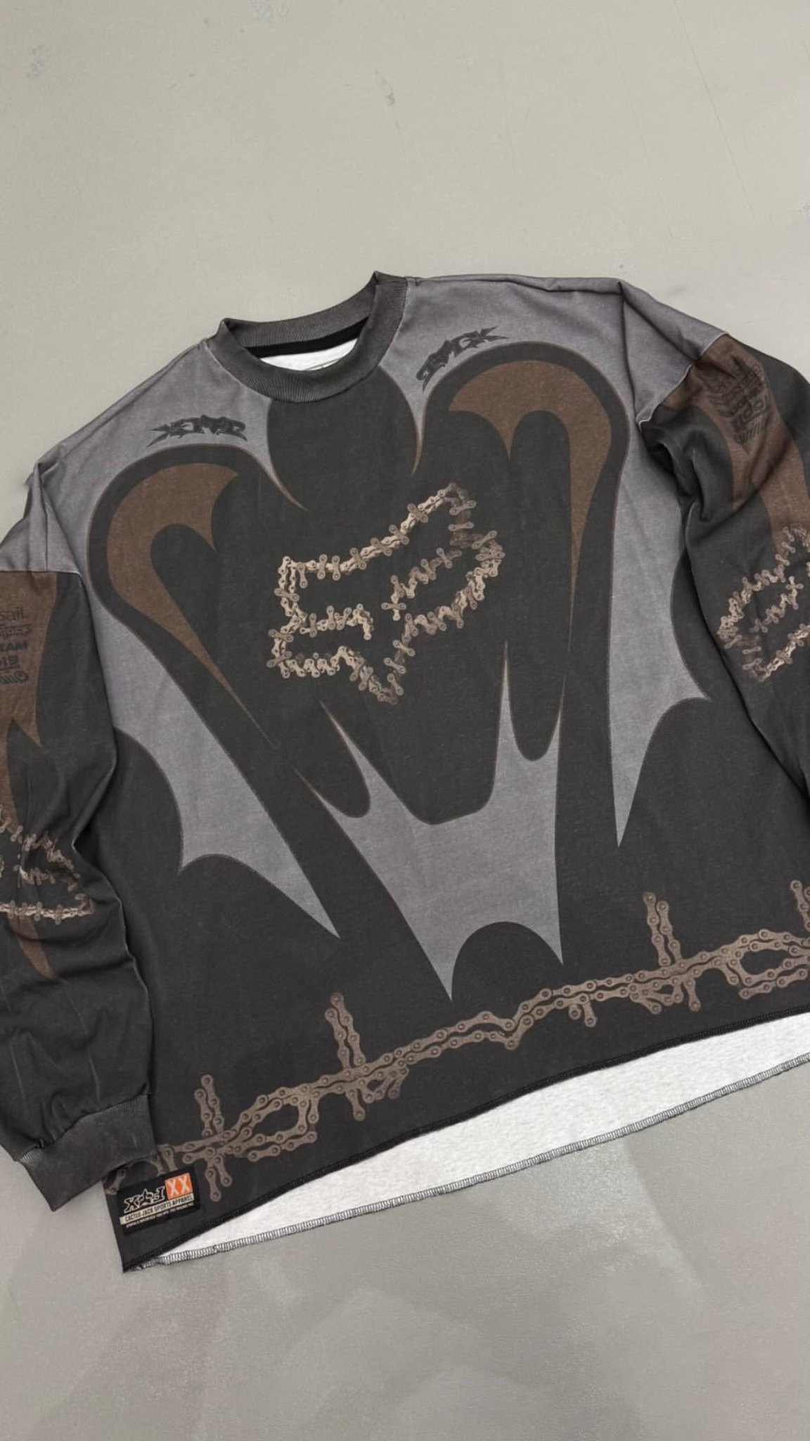Travis Scott Fox Racing I Hoodie Black フォックスレーシング Travis Scott CJ X FOX RACING HOODIE I Merch Sweater Long