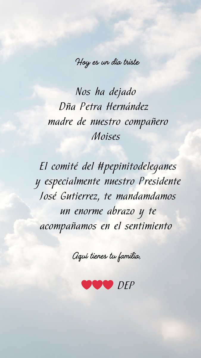 Hoy es un día triste … Ánimo Moi🙏🏼🙏🏼