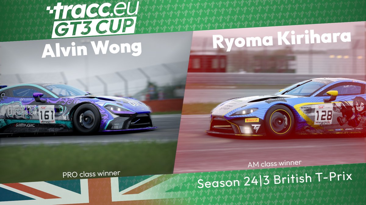 That's a wrap to #traccGT3 Season 24|3!
The season has ended with <a href="/AMR_Official/">Aston Martin Racing</a> celebrating a double victory by Alvin Wong winning the Pro class at <a href="/SilverstoneUK/">Silverstone</a> and <a href="/KiriharaRyoma/">Ryoma Kirihara 霧原 龍真 🌫️🐲</a> taking his second class win of the season in the AM class!