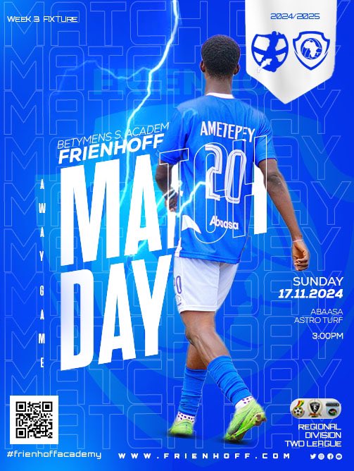 frienhoff_FA's tweet photo. 🔵GAMEDAY⚪️

Vs Betymens Soccer Academy

⏱️3:00 PM 

🏟️Ajumako Abaasa Astro Turf https://t.co/UtrYLTNk3r