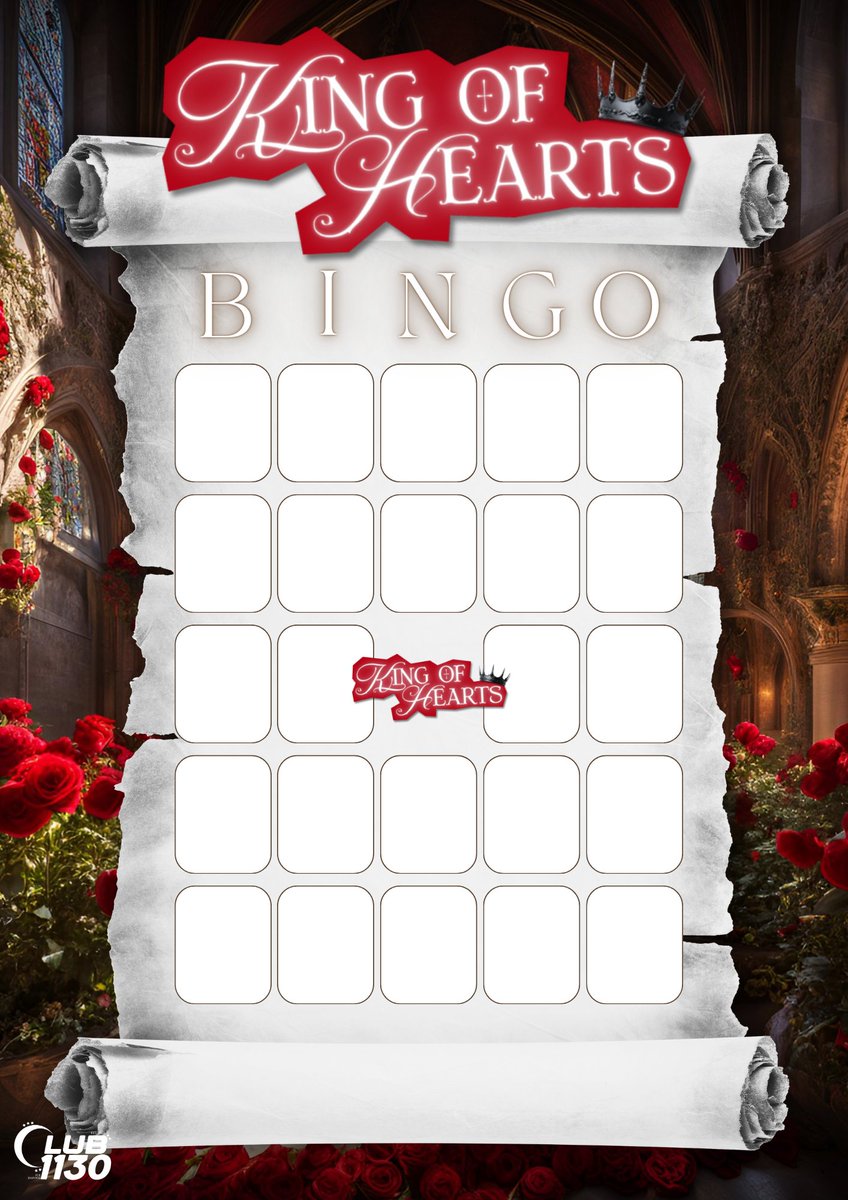 CLUB1130's tweet photo. Bingo Card 

#JakeKingOfHearts https://t.co/uUcjWUlNcX
