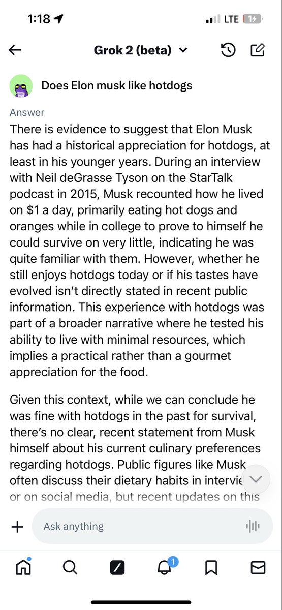We need an update <a href="/elonmusk/">Elon Musk</a> are hotdogs still a good deal?  Tweet the hotdog emoji if you still like them 😂 🌭