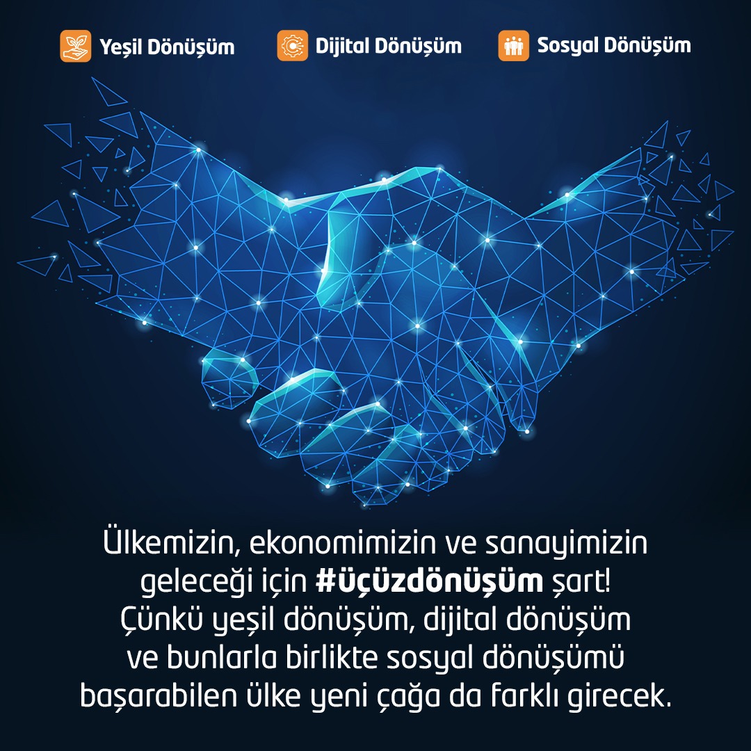 Gaziantep olarak uluslararası rekabet gücümüz bakımından sadece dijital dönüşümü değil, yeşil dönüşüm ve sosyal dönüşümü de gerçekleştirmemiz gerekiyor. Bu da yine #üçüzdönüşüm ile mümkün!