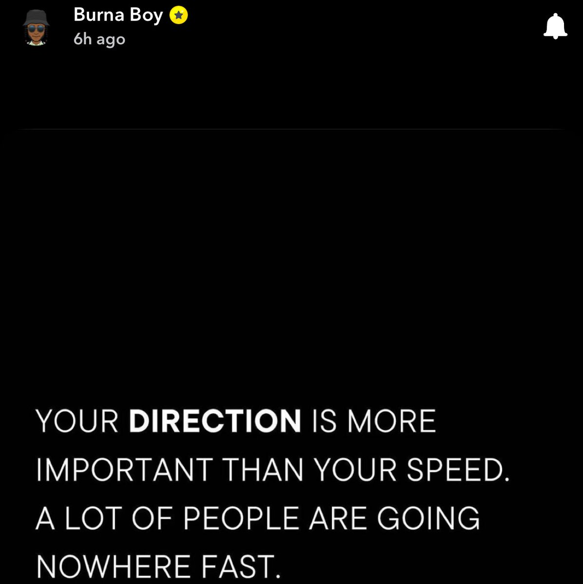 Burna Boy via Snapchat.