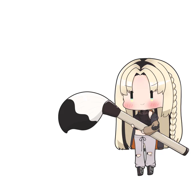 筆を運んでくれるミニニコたん #ニコたん描いたん 
