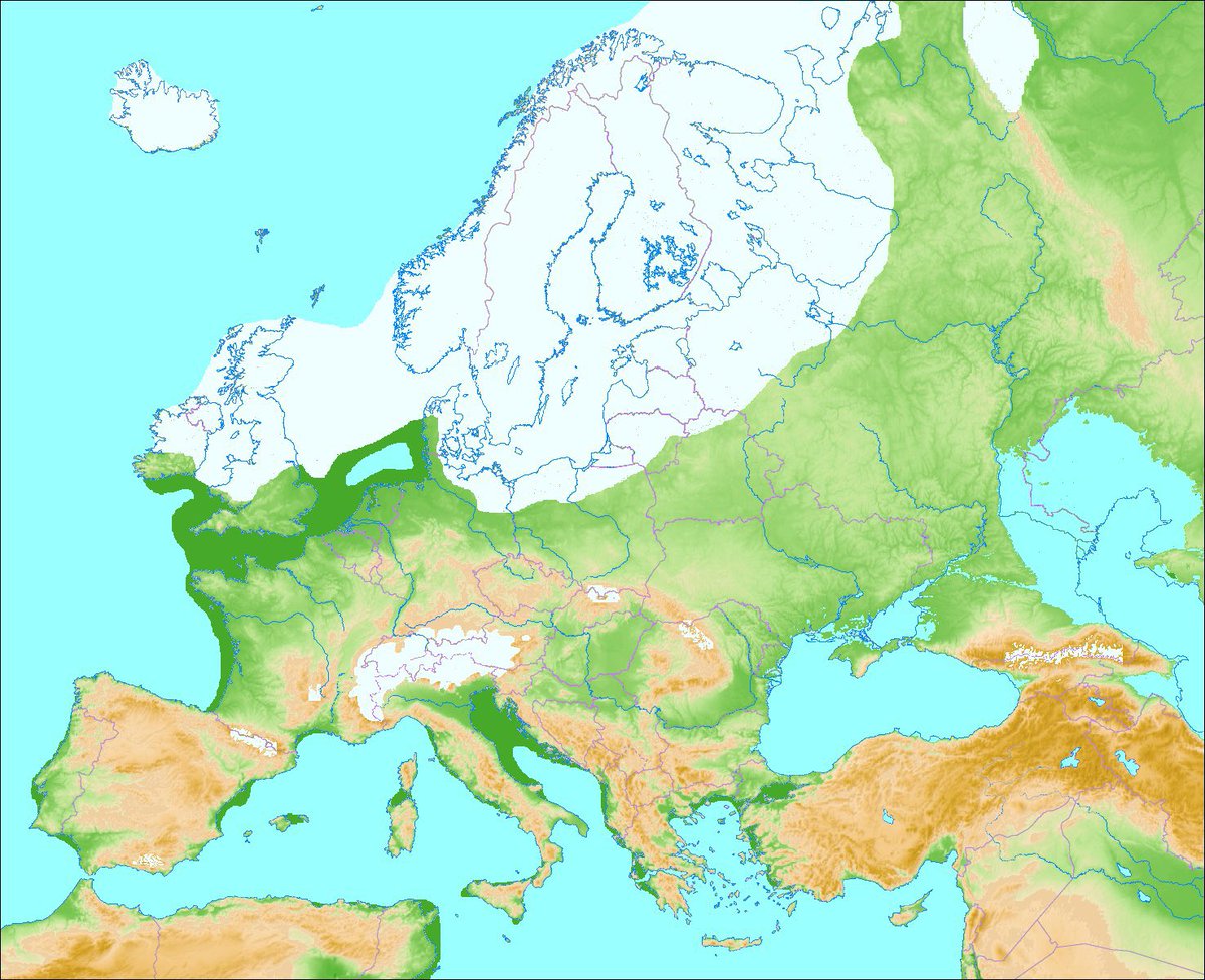 God morgen. Her er en visuell fremstilling av Europa for omtrent 11.000 år siden, rett før huleboere skapte enorm global oppvarming ved å slippe ut CO2 og smeltet den 3km tykke isbreen som lå over Skandinavia.