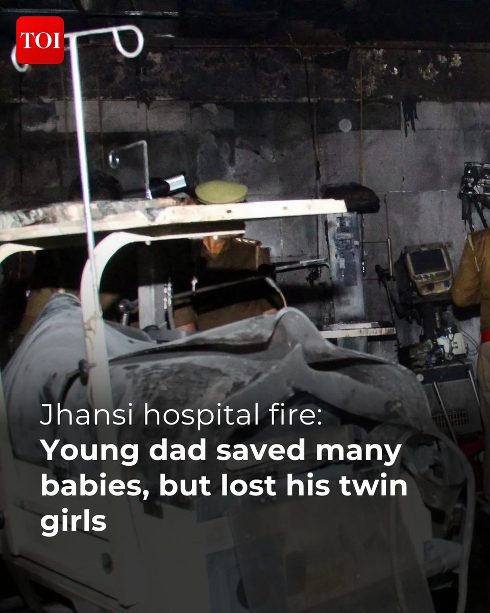 timesofindia's tweet photo. Yakoob Mansuri, in his 20s, was a hero, for other people's children. His own newborn twin girls, they will never know

For a week, the young food vendor from #Hamirpur had been sleeping outside the neonatal intensive care unit of Maharani Laxmi Bai Medical College where his two newborn twin daughters had been admitted

Know more🔗https://t.co/5fJJs7OZKt
#UttarPradesh #Jhansi