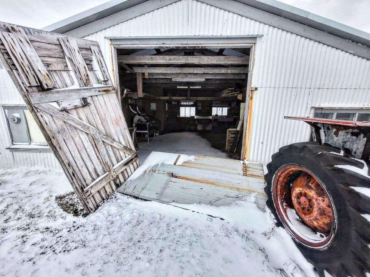 We spent a few days off-island and returned to find the doors had blown off the barn! We lost more of the pier too 🫣. Looks like this is going to be a costly winter…
