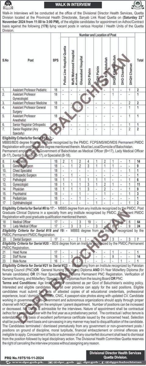 MBBS/BDS 
کی ڈگریاں ڈاکٹروں کی محنت کا ثمر ہیں، انہیں عارضی نہیں بلکہ مستقل اسامیوں پر تعینات کیا جائے۔
حکومت ڈاکٹروں کی عزت و حقوق کا تحفظ یقینی بنائے۔
ڈاکٹروں کو دیوار سے لگانا محکمہ صحت کو دیوار سے لگانے کے مترادف ہے
#SayNoToContractPolicy 
<a href="/PakSarfrazbugti/">Sarfraz Bugti</a>
<a href="/bakhtkakar43/">Bakht Muhammad Kakar</a>