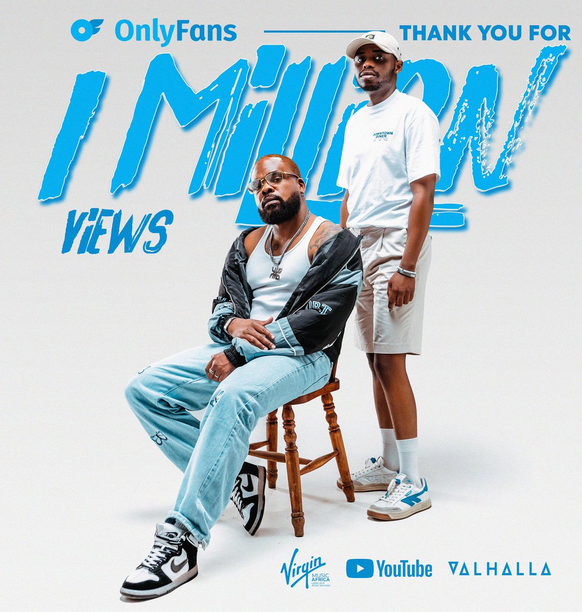 Our incredible artists <a href="/TheOnlyDibi/">Dibi</a> &amp; <a href="/RealKnifeBeatz/">PLATINUM SELLING PRODUCER 💿</a> hit 1 MILLION VIEWS on their OnlyFans music video feat. <a href="/Buzzi_Lee/">Buzzi Lee Official</a>!🔥🚀

Watch now &amp; share📲:

vmgafrica.lnk.to/OnlyFansAr

Thank you to everyone involved!
🎥: @PortraitsAfrika
🎨: @RaiweenLBV
👸🏽: @Azanian_Doll
🌐: @VirginMusic_SA