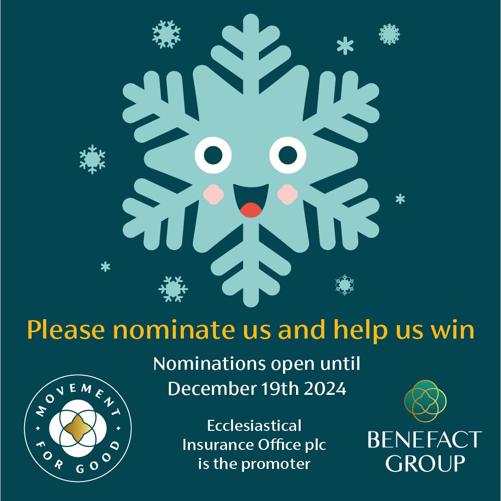 Would you like to support us for free and under a minute? 👀 Nominate us to win £1,000 this festive season thanks to the Benefact Group ❄️ Nominate us here: movementforgood.com/#nominateAChar…
#charity #makeadifference #payitforward