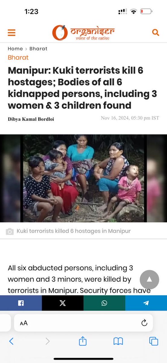 Deeply saddened by the tragic incident in Manipur. 6 innocent lives (3 women &amp; 3 minors) from Meitei community were kidnapped &amp; killed by kuki terrorists. Condemn terrorism! Demand severe punishment for culprits. #JusticeForManipur #NoToTerrorism