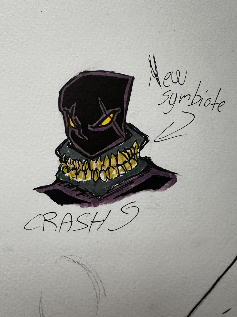 Antondraws46b's tweet photo. New symbiote idea! Introducing Crash! https://t.co/eJ3KSsAR8U