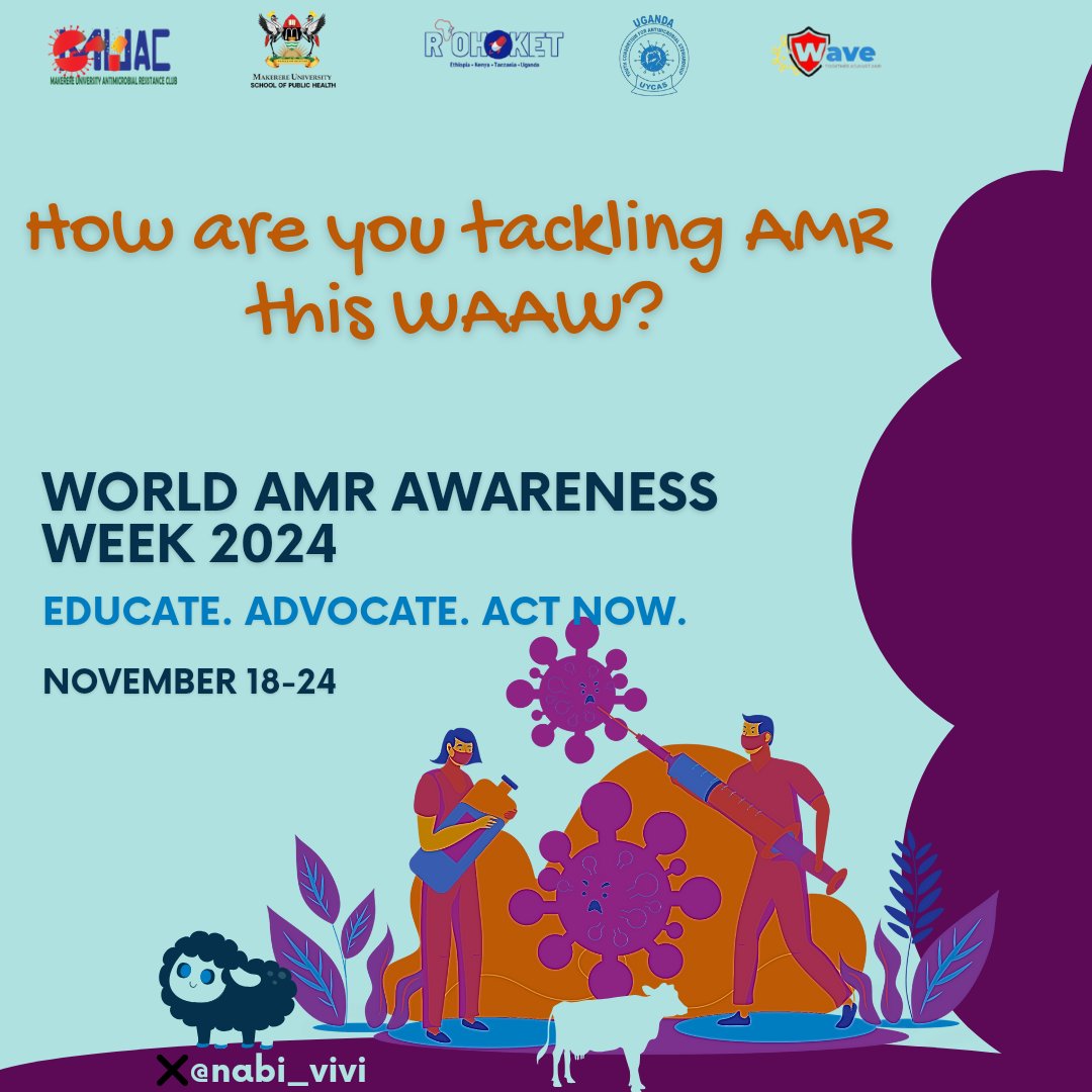 Vivian Nabisere (@nabi_vivi) on Twitter photo World Antimicrobial Awareness Week is a reminder of a fight we face everyday. 🌍💊
What are your plans for WAAW?
Let’s amplify our efforts and share how we’re taking action against AMR, not just this week, but all year round!
<a href="/Makerere/">Makerere University</a>
#NationalAMRContest24
#UGYouthAgainstAMR World Antimicrobial Awareness Week is a reminder of a fight we face everyday. 🌍💊
What are your plans for WAAW?
Let’s amplify our efforts and share how we’re taking action against AMR, not just this week, but all year round!
<a href="/Makerere/">Makerere University</a>
#NationalAMRContest24
#UGYouthAgainstAMR