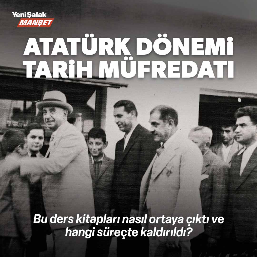 yenisafak's tweet photo. Atatürk'ün 'Outline of History' ve 'Annali dell’Islam' eserlerinden etkilenerek hazırlattığı tarih müfredatından alıntılar:

—Muhammet 40 yaşına geldiği zaman vatandaşlarını, kendinin bulduğu ve doğru olduğuna inandığı yeni bir dine davete başladı. Muhammet’in koyduğu esasların toplu olduğu kitaba Kuran denir.

—Muhammet birdenbire Allah’ın Resulüyüm diyerek ortaya çıkmamıştır. O, senelerce düşünmüş sonra kendisine vahiy ve ilham fikri doğmuştur.

—Muhammet uzun bir devirdeki tefekkürlerin mahsulü olan ayetleri lüzum ve ihtiyaçlara göre anlatıyordu.

▶ İsmet İnönü'nün cumhurbaşkanı olmasının ardından 1939’da Şemsettin Günaltay’a hazırlattığı ders kitabıyla söz konusu din anlatısı ortadan kaldırılmıştır.

🖊Mete Yavuz

🔗Detaylar | https://t.co/a85CsWFEvI