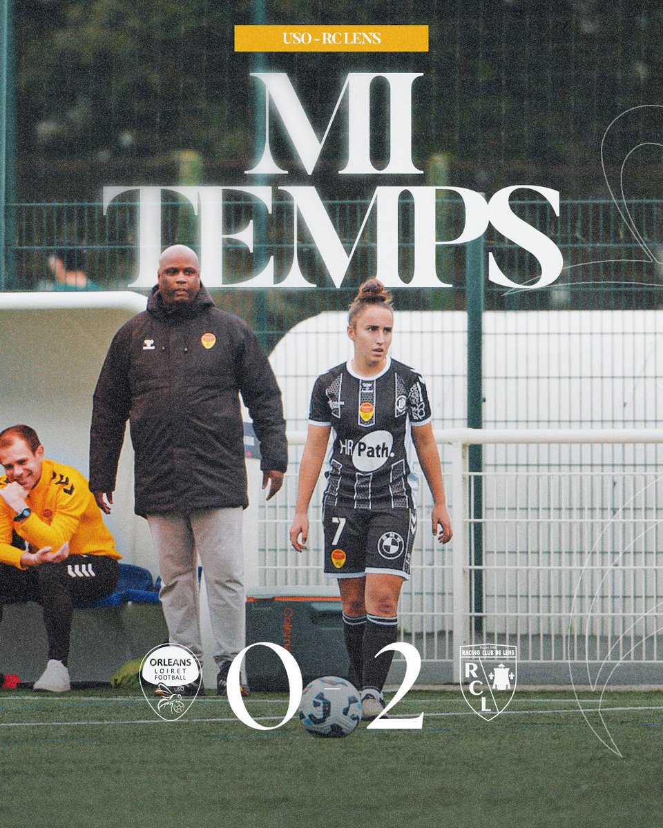 US_Orleans's tweet photo. 45’+5 ⏱️ C’est la pause au Stade de la Source sur cet avantage en faveur du RC Lens face à nos Orléanaises
#TeamUSO 🟡🔴 #USORCL (0-2) https://t.co/HT7g4adKHD