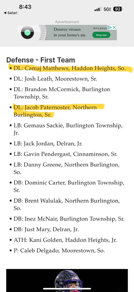 Jason Paré (@jasonpare01) on Twitter photo Proud of my guys!
They earned every bit of their accolades.
<a href="/JerseyGridScout/">Jersey Gridiron Scout</a> <a href="/Jacobpaternost2/">Jacob Paternoster</a> <a href="/Camajmatthews/">kaso</a> Proud of my guys!
They earned every bit of their accolades.
<a href="/JerseyGridScout/">Jersey Gridiron Scout</a> <a href="/Jacobpaternost2/">Jacob Paternoster</a> <a href="/Camajmatthews/">kaso</a>