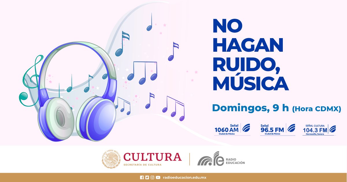 Radio Educación (@radioeducacion) on Twitter photo Este domingo en #NoHaganRuidoMúsica,🎶 Edmundo Cepeda nos presenta un programa dedicado al Festival Internacional en Blanco y Negro… ¡y de colores!, con la participación del pianista <a href="/NMcCarthyPiano/">Nicholas McCarthy</a> 🎹🎼
⏰ 9:00 h
🎧 Escúchanos por Youtube: youtu.be/rlp14XmpBhU Este domingo en #NoHaganRuidoMúsica,🎶 Edmundo Cepeda nos presenta un programa dedicado al Festival Internacional en Blanco y Negro… ¡y de colores!, con la participación del pianista <a href="/NMcCarthyPiano/">Nicholas McCarthy</a> 🎹🎼
⏰ 9:00 h
🎧 Escúchanos por Youtube: youtu.be/rlp14XmpBhU